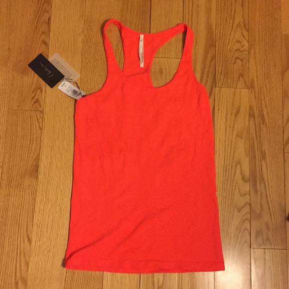 Aritzia neon poppy red tank top, sz L - Picture 2 of 10